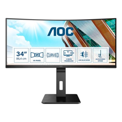 Monitor AOC CU34P2A 34 inch, 3440 x 1440 px, VA, 100 Hz, Curbat Monitor AOC CU34P2A 34 inch, 3440 x 1440 px, VA, 100 Hz, Curbat