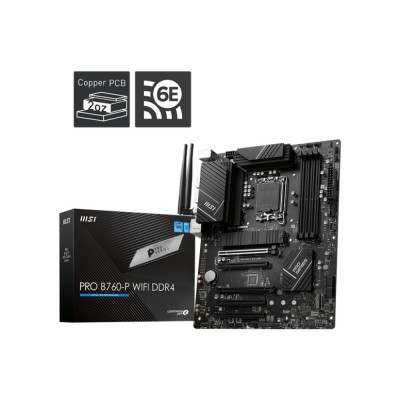 Placa de baza MSI PRO B760-P WiFi, Intel B760, LGA 1700, ATX, DDR4, Wi-Fi 6E