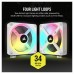 Ventilator carcasa Corsair iCUE LINK QX120 RGB 120mm, PWM, RGB, Alb