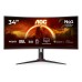 Monitor AOC CU34G2XP 34 inch, 3440 x 1440 px, VA, 180 Hz, Curbat, Gaming