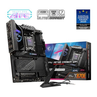 Placa de baza MSI MPG X870E CARBON WIFI, AMD X870E, AM5, ATX, DDR5, Wi-Fi 7