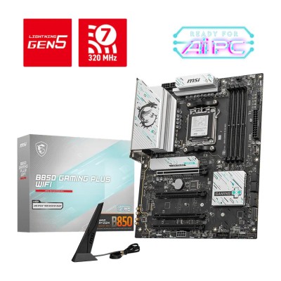 Placa de baza MSI B850 GAMING PLUS WIFI, AMD B850, AM5, ATX, DDR5, Wi-Fi 7 Placa de baza MSI B850 GAMING PLUS WIFI, AMD B850, AM5, ATX, DDR5, Wi-Fi 7