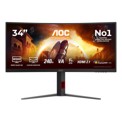 Monitor AOC CU34G4Z 34 inch, 3440 x 1440 px, VA, 240 Hz, Curbat, Gaming