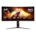 Monitor AOC CU34G4Z 34 inch, 3440 x 1440 px, VA, 240 Hz, Curbat, Gaming