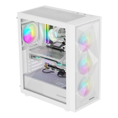 Carcasa GENESIS Diaxid 605 Mid Tower, tempered glass, Alb