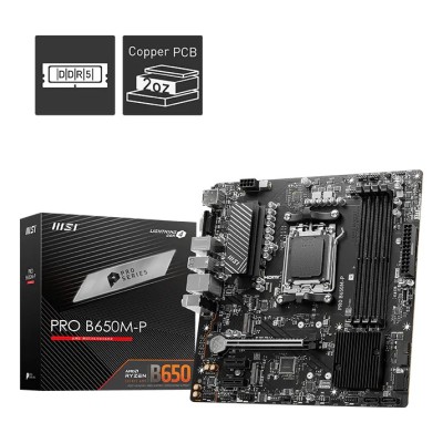 Placa de baza MSI PRO B650M-P, AMD B650, AM5, mATX, DDR5 Placa de baza MSI PRO B650M-P, AMD B650, AM5, mATX, DDR5