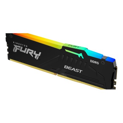 Memorie RAM Kingston FURY Beast RGB, 8GB DDR5, 5200MHz, CL40 Memorie RAM Kingston FURY Beast RGB, 8GB DDR5, 5200MHz, CL40