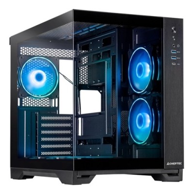 Carcasa CHIEFTEC Cube, tempered glass