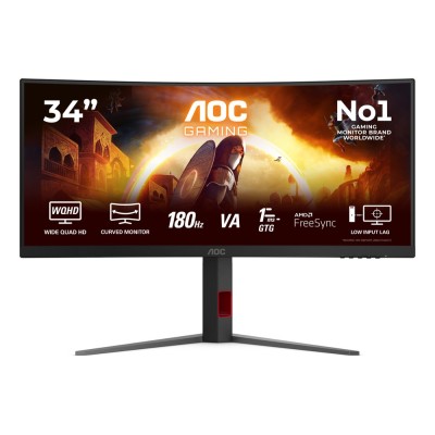 Monitor AOC CU34G4 34 inch, 3440 x 1440 px, VA, 180 Hz, Curbat, Gaming