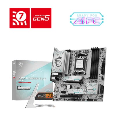Placa de baza MSI B850M GAMING PLUS WIFI, AMD B850, AM5, mATX, DDR5, Wi-Fi 7