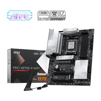 Placa de baza MSI PRO X870E-P WIFI, AMD X870E, AM5, ATX, DDR5, Wi-Fi 7 Placa de baza MSI PRO X870E-P WIFI, AMD X870E, AM5, ATX, DDR5, Wi-Fi 7