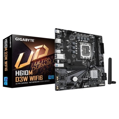 Placa de baza Gigabyte H610M D3W WIFI6, LGA1700, Micro-ATX Placa de baza Gigabyte H610M D3W WIFI6, LGA1700, Micro-ATX
