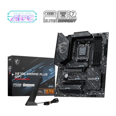 Placa de baza MSI X870E GAMING PLUS WIFI, AMD X870E, AM5, ATX, DDR5, Wi-Fi 7 Placa de baza MSI X870E GAMING PLUS WIFI, AMD X870E, AM5, ATX, DDR5, Wi-Fi 7