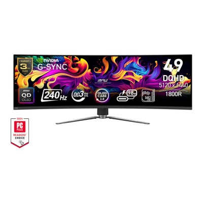 Monitor MSI MPG 491CQPX QD-OLED 49 inch, 5120 x 1440 px, OLED, 240 Hz, Curbat, Gaming Monitor MSI MPG 491CQPX QD-OLED 49 inch, 5120 x 1440 px, OLED, 240 Hz, Curbat, Gaming