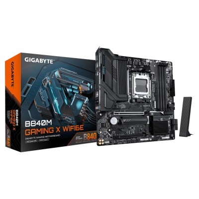 Placa de baza Gigabyte B840M GAMING X WIFI6E, AMD AM5, AMD B840, Micro-ATX Placa de baza Gigabyte B840M GAMING X WIFI6E, AMD AM5, AMD B840, Micro-ATX