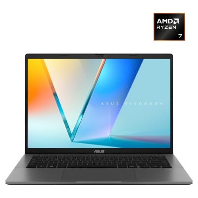 Laptop ASUS Vivobook S14 cu procesor AMD Ryzen AI 7 445 până la 4.6GHz, 14