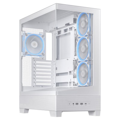 Carcasa ASUS A31 PLUS Mid Tower, tempered glass, Alb