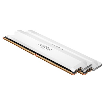Memorie RAM Crucial Pro Overclocking, 16GB DDR5, 6400MHz, CL38, Alb Memorie RAM Crucial Pro Overclocking, 16GB DDR5, 6400MHz, CL38, Alb