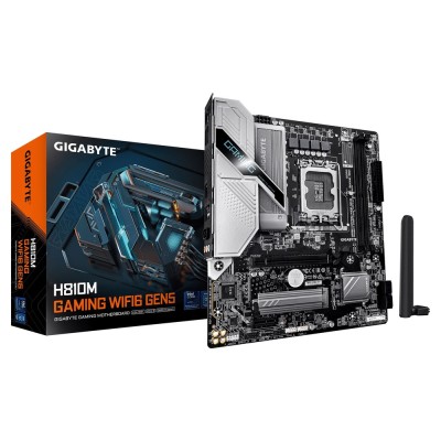 Placa de baza Gigabyte H810M GAMING WIFI6 GEN5, Intel H810, LGA 1851, mATX, DDR5, Wi-Fi 6 Placa de baza Gigabyte H810M GAMING WIFI6 GEN5, Intel H810, LGA 1851, mATX, DDR5, Wi-Fi 6