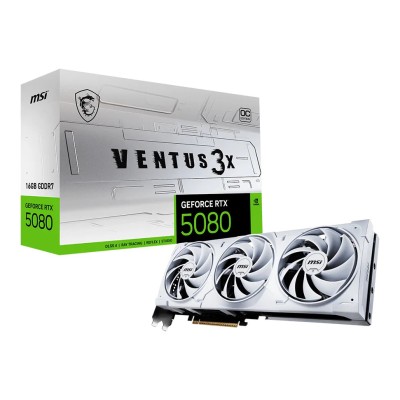 Placa video MSI GeForce RTX 5080 VENTUS 3X OC WHITE 16GB GDDR7 256-bit, PCI Express 5.0 Placa video MSI GeForce RTX 5080 VENTUS 3X OC WHITE 16GB GDDR7 256-bit, PCI Express 5.0