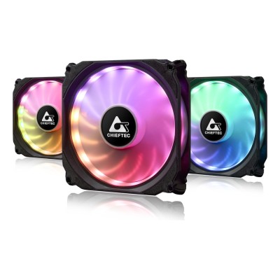 Ventilator carcasa CHIEFTEC 120mm, RGB, pachet x3