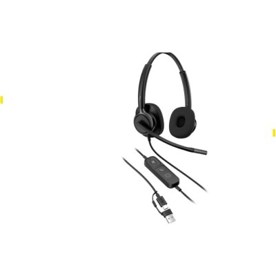 Casti HP Poly Mission 425 Cl On-ear Birou, cu fir USB-C, cu microfon, Negru Casti HP Poly Mission 425 Cl On-ear Birou, cu fir USB-C, cu microfon, Negru