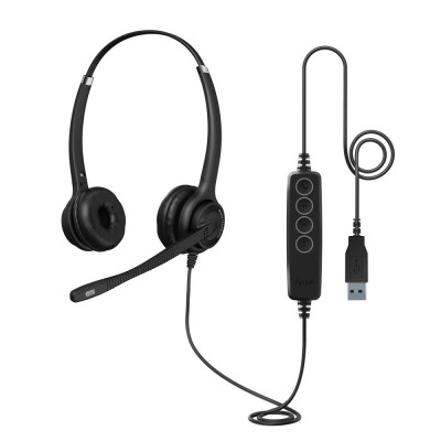Casti AXTEL Business Duo On-ear Birou, cu fir, ANC, cu microfon, Negru Casti AXTEL Business Duo On-ear Birou, cu fir, ANC, cu microfon, Negru