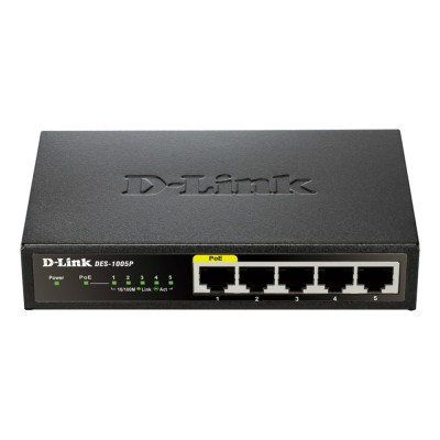 Switch D-Link DES-1005P/E 5 porturi 10/100 Neadministrabil, PoE Switch D-Link DES-1005P/E 5 porturi 10/100 Neadministrabil, PoE