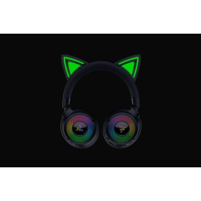 Casti Razer Kraken Kitty V3 Pro Over-ear Gaming, Wireless + Bluetooth + cablu, cu microfon, Negru Casti Razer Kraken Kitty V3 Pro Over-ear Gaming, Wireless + Bluetooth + cablu, cu microfon, Negru