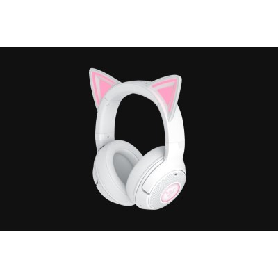 Casti Razer Kraken Kitty V2 Quartz Over-ear Gaming Bluetooth ANC, cu microfon, Alb Casti Razer Kraken Kitty V2 Quartz Over-ear Gaming Bluetooth ANC, cu microfon, Alb