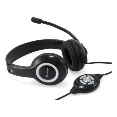 Casti Equip 245301 On-ear Birou, cu fir USB-A, cu microfon Casti Equip 245301 On-ear Birou, cu fir USB-A, cu microfon