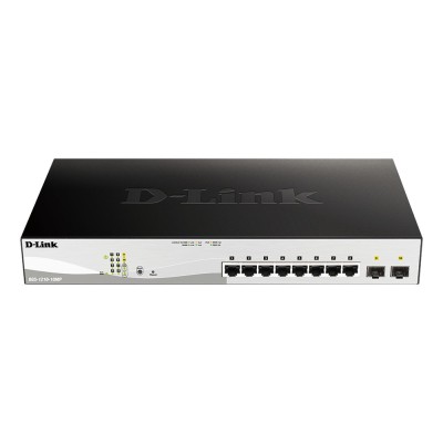 Switch D-Link DGS-1210-10MP 8 porturi Gigabit Administrabil, PoE+ + SFP uplink