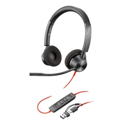 Casti Poly Blackwire 3320 Over-ear Birou, cu fir USB-C, cu microfon
