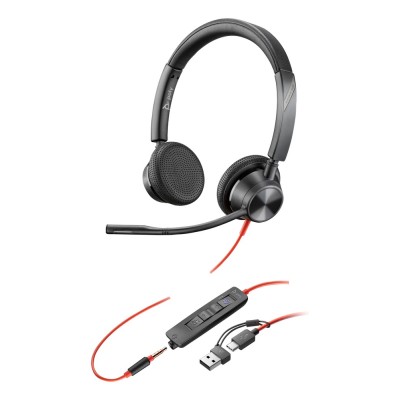 Casti Poly Blackwire 3325 On-ear Birou, cu fir USB-C + Jack 3.5mm, cu microfon Casti Poly Blackwire 3325 On-ear Birou, cu fir USB-C + Jack 3.5mm, cu microfon