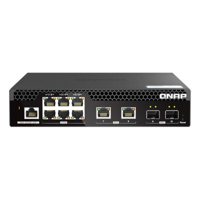 Switch QNAP QSW-M2106R-2S2T 8 porturi 2.5G Administrabil + SFP+ uplink, Rack 19 Switch QNAP QSW-M2106R-2S2T 8 porturi 2.5G Administrabil + SFP+ uplink, Rack 19