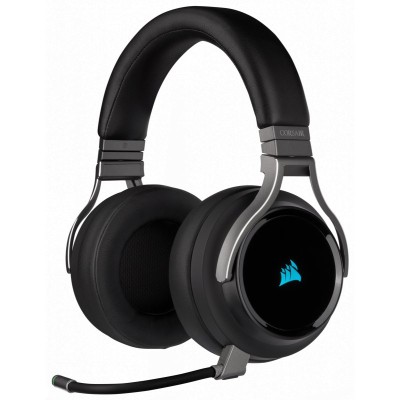 Casti Corsair Virtuoso RGB Carbon Over-ear Gaming, Wireless + Bluetooth + cablu, cu microfon
