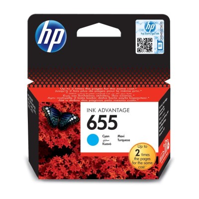 Cartus Cerneala HP 655 Cyan 600 pagini