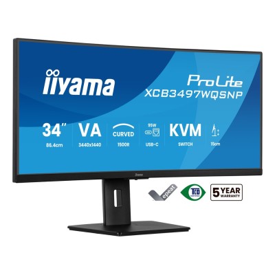 Monitor iiyama XCB3497WQSNP-B1 34 inch, 3440 x 1440 px, VA, 120 Hz, Curbat