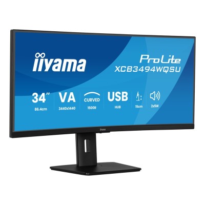 Monitor iiyama XCB3494WQSU-B1 34 inch, 3440 x 1440 px, VA, 120 Hz, Curbat