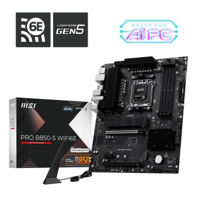 Placa de baza MSI PRO B850-S WIFI6E, AMD B850, AM5, ATX, DDR5, Wi-Fi 6E Placa de baza MSI PRO B850-S WIFI6E, AMD B850, AM5, ATX, DDR5, Wi-Fi 6E