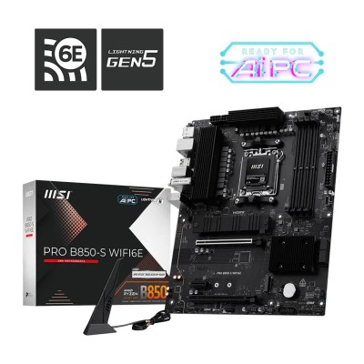 Placa de baza MSI PRO B850-S WIFI6E, AMD B850, AM5, ATX, DDR5, Wi-Fi 6E Placa de baza MSI PRO B850-S WIFI6E, AMD B850, AM5, ATX, DDR5, Wi-Fi 6E