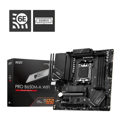 Placa de baza MSI PRO B650M-A WIFI, AMD B650, AM5, mATX, DDR5, Wi-Fi 6E