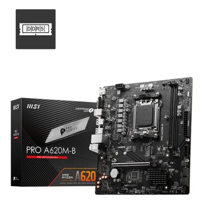 Placa de baza MSI PRO A620M-B, AMD A620, AM5, mATX, DDR5 Placa de baza MSI PRO A620M-B, AMD A620, AM5, mATX, DDR5