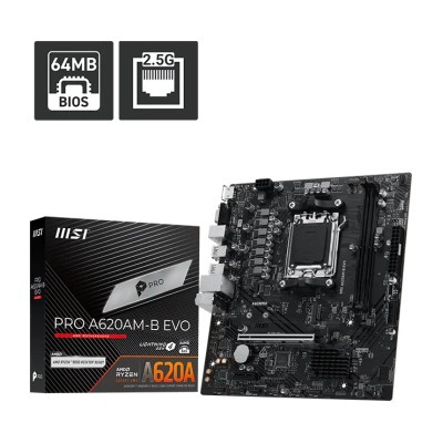 Placa de baza MSI PRO A620AM-B EVO, AMD A620A, AM5, mATX, DDR5 Placa de baza MSI PRO A620AM-B EVO, AMD A620A, AM5, mATX, DDR5