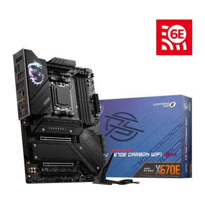 Placa de baza MSI MPG X670E CARBON WIFI, AMD X670, AM5, ATX, DDR5, Wi-Fi 6E Placa de baza MSI MPG X670E CARBON WIFI, AMD X670, AM5, ATX, DDR5, Wi-Fi 6E