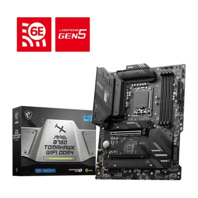 Placa de baza MSI MAG B760 TOMAHAWK WIFI DDR4, Intel B760, LGA 1700, ATX, DDR4, Wi-Fi 6E Placa de baza MSI MAG B760 TOMAHAWK WIFI DDR4, Intel B760, LGA 1700, ATX, DDR4, Wi-Fi 6E