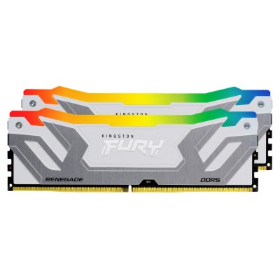 Memorie RAM Kingston FURY Renegade RGB, 64GB (2x32GB) DDR5, 6400MHz, CL32, Dual Channel, Alb Memorie RAM Kingston FURY Renegade RGB, 64GB (2x32GB) DDR5, 6400MHz, CL32, Dual Channel, Alb