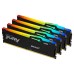 Memorie RAM Kingston FURY Beast RGB, 128GB (4x32GB) DDR5, 5200MHz, CL40, Quad Channel Memorie RAM Kingston FURY Beast RGB, 128GB (4x32GB) DDR5, 5200MHz, CL40, Quad Channel