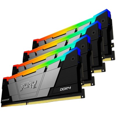 Memorie RAM Kingston FURY Renegade RGB, 64GB (4x16GB) DDR4, 3200MHz, CL16, Quad Channel Memorie RAM Kingston FURY Renegade RGB, 64GB (4x16GB) DDR4, 3200MHz, CL16, Quad Channel
