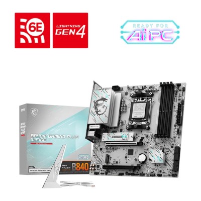 Placa de baza MSI B840M GAMING PLUS WIFI6E, AMD B840, AM5, mATX, DDR5, Wi-Fi 6E Placa de baza MSI B840M GAMING PLUS WIFI6E, AMD B840, AM5, mATX, DDR5, Wi-Fi 6E